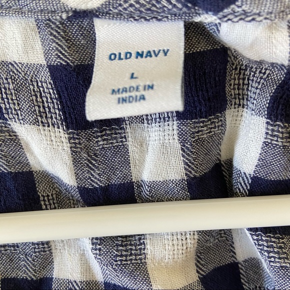 Old Navy Ruffle-Sleeve Gingham Waist-defined Tie Waist Midi Dress Size L - Picture 8 of 11